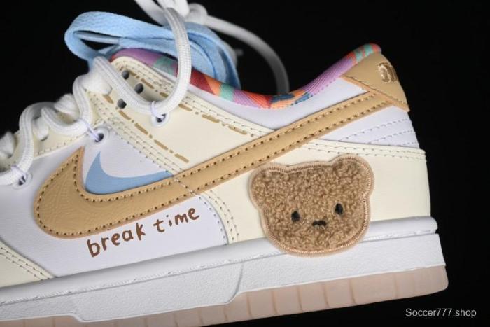 Nike Dunk Low Cake Bear White Yellow Low-Top Casual Sneakers - FN8913-141
