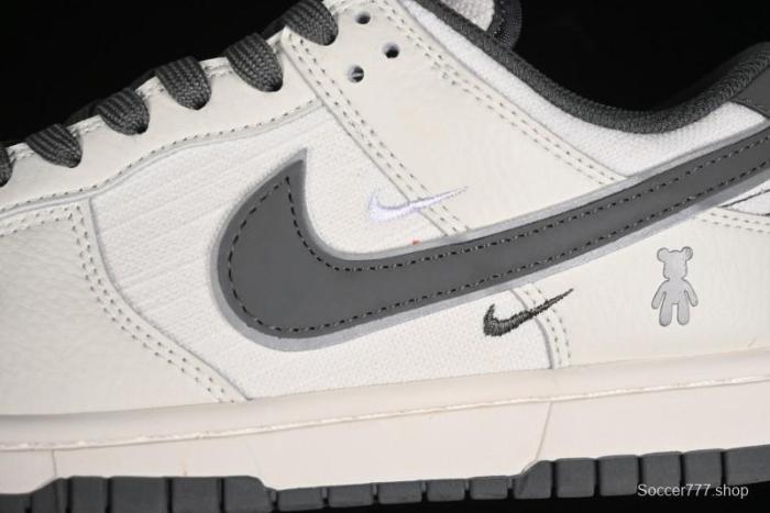 Nike SB Dunk Low Violent Bear Collaboration - Woven Grey Check Anniversary Custom Low-Top Casual Sneakers - KK1888-004