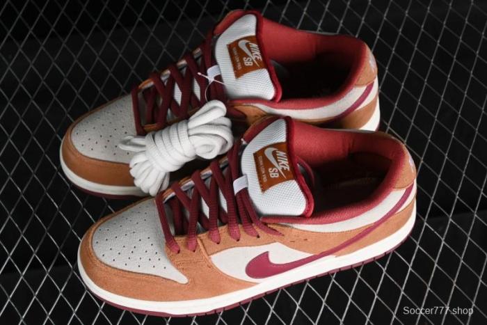Nike SB Dunk Low Pro Brown Red Colorway SB Low Top Casual Skate Shoes - BQ6817-202 1