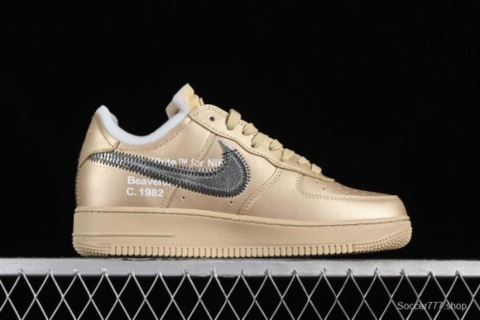 Off-White x Nike Air Force 1 '07 Low  Metal Gold  Casual Sneakers - DX1419-900 1
