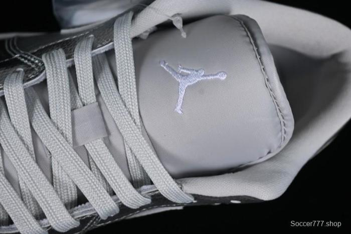 Nike Air Jordan 1 Low  Metallic Silver  Casual Sneakers with Metallic Finish - FN5030-001 1