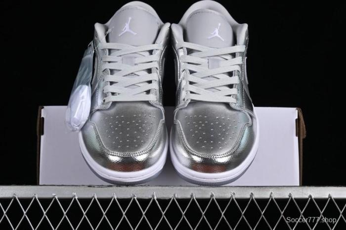 Nike Air Jordan 1 Low  Metallic Silver  Casual Sneakers with Metallic Finish - FN5030-001 1