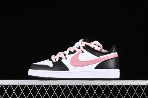 Nike Court Borough Low 2 Retro Casual Sneakers in Dark Pink and Black - BQ5448-115