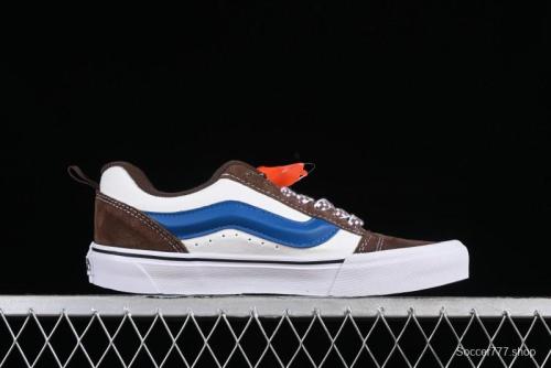 Vans Classics Knu Skool White Blue Brown Colorblock Chunky Tongue Skate Shoes - VN0009QCDMV 1
