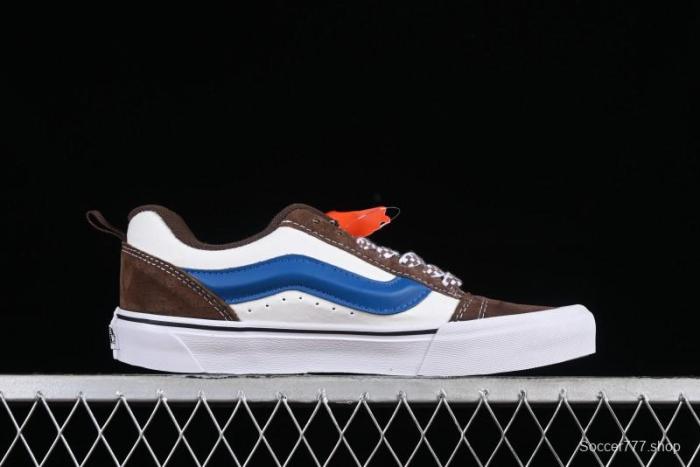 Vans Classics Knu Skool White Blue Brown Colorblock Chunky Tongue Skate Shoes - VN0009QCDMV 1