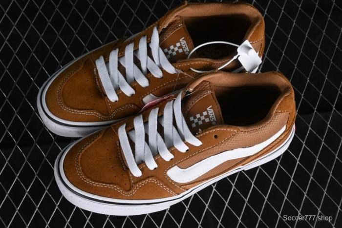 Vans Caldrone Classic American Retro Skate Shoes in Brown Orange - VN000CXZ1OU 1