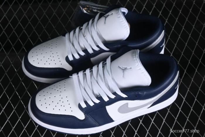 Nike Air Jordan 1 Low AJ1 White Blue Grey Low Top Lifestyle Basketball Shoes - 553558-141 1