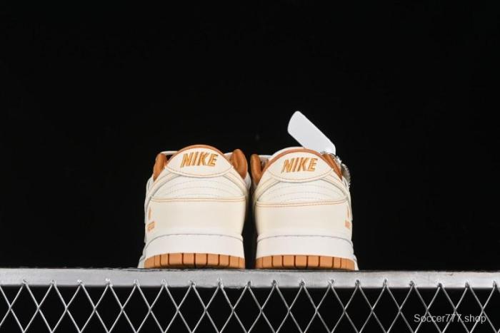 Nike SB Dunk Low UN Collaboration - Off White & Yellow Swoosh Anniversary Customized Low-Top Casual Skate Shoes - KK1688-011