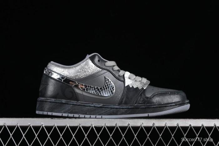 Nike Air Jordan 1 Low AJ1 Panda Prank Modern Gray Silver Black Low-top Casual Sneakers - 553560-053 1