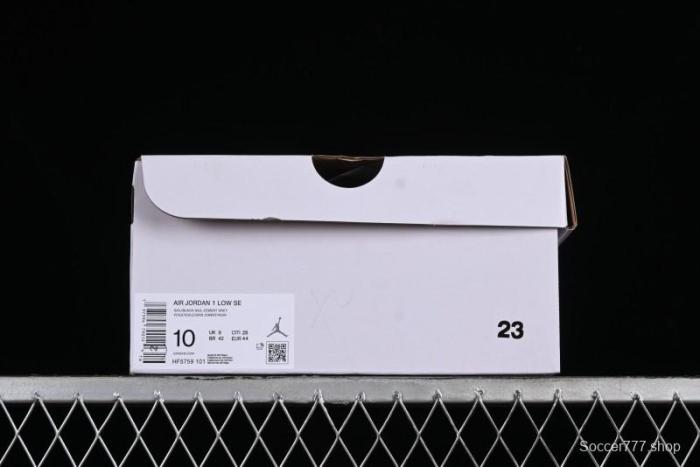 Nike Air Jordan 1 Low SE Casual Sneakers in Black White with Metallic Purple Accents - HF5759-101 1