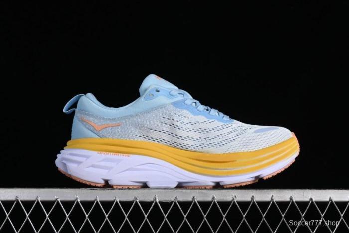 HOKA ONE ONE Bondi 8 Functional Cushioned Running Shoes with Engineered Mesh Upper - 1127954 SSCA 1