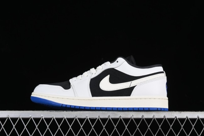 Nike Air Jordan 1 Low  Quai 54  Casual Sneakers in White Black Blue - HQ0764-001