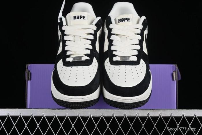 Nike Air Force 1 '07 Low BAPE Collaboration - White Black Camo Casual Sneakers - BA8806-845 1