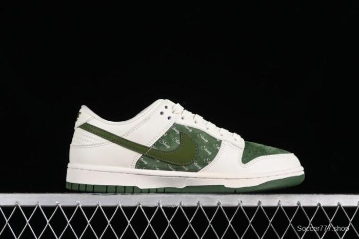 Nike SB Dunk Low Stussy Collaboration - Green Floral Anniversary Custom Low-Top Casual Skate Shoes - CF3688-008 1