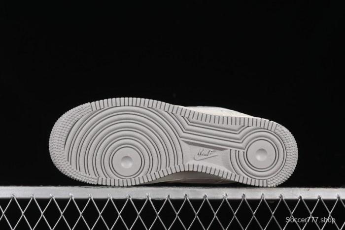 Nike Air Force 1 '07 Low Gucci Collaboration - Beige Grey Linen Casual Sneakers - XZ3398-688