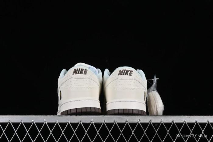 Nike SB Dunk Low BAPE Collaboration Anniversary Edition - White with Brown Swoosh Low-Top Casual Skate Shoes - XD6188-019 1