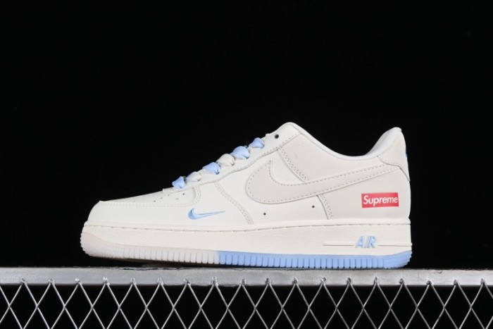 Nike Air Force 1 '07 Low Supreme Collaboration - White Blue Colorblock Low-Top Casual Sneakers BB9599-202 1
