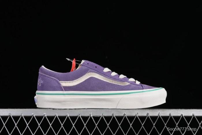 Vans Style 36 Low-Top Skate Shoes with Purple Embroidery - VN000CRPGRN 1