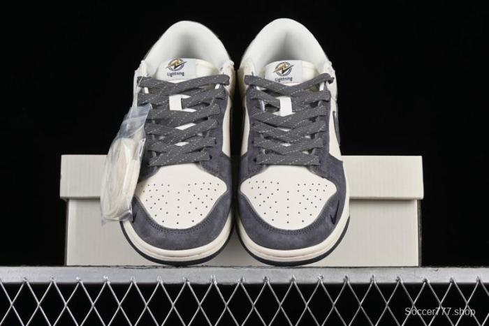 Nike SB Dunk Low Lightning Collaboration - Off White Navy Blue Small Blue Swoosh Anniversary High-End Custom Low-Top Casual Sneakers - XD1688-032