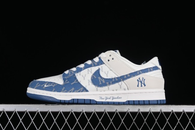 Nike SB Dunk Low MLB Collaboration - Blue Denim Anniversary Custom Low-Top Casual Sneakers - DQ1098-348 1