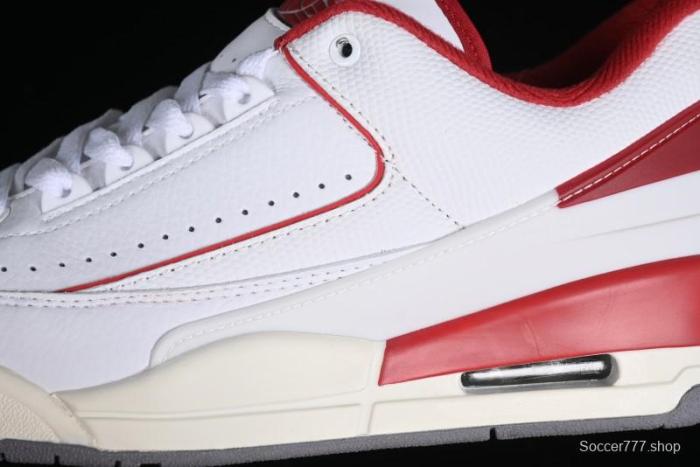Nike Air Jordan 2/3 Retro Low Top Basketball Shoes in White/Red - FD0383-161 1