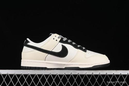 Nike SB Dunk Low Lightning Collaboration - Off White Black Double Swoosh Anniversary Custom Low-Top Casual Skate Shoes - XY1688-007