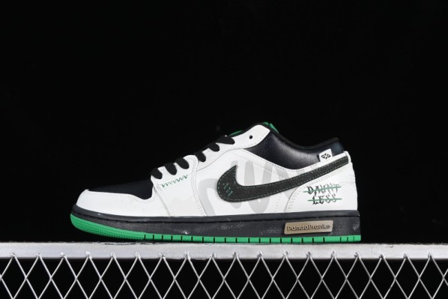 Nike Air Jordan 1 Low Retro Basketball Shoes with Panda Mischief Pioneer Rider Design - 553558-065 1