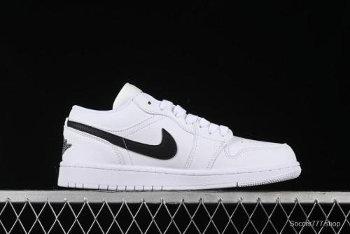 Nike Air Jordan 1 AJ1 Dior Collaboration - White Black Custom Low Top Retro Basketball Shoes - LJ6688-010