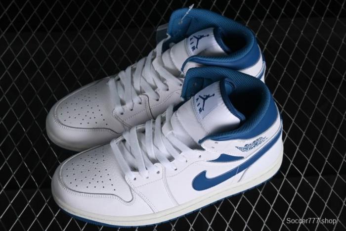 Nike Air Jordan 1 Mid Industrial Blue Basketball Shoes with Air Cushion - FN5215-141 1