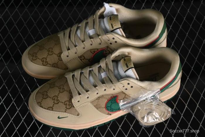 Nike SB Dunk Low Gucci Collaboration - Anniversary High-End Customized Low-Top Casual Sneakers - DQ1098-357 1