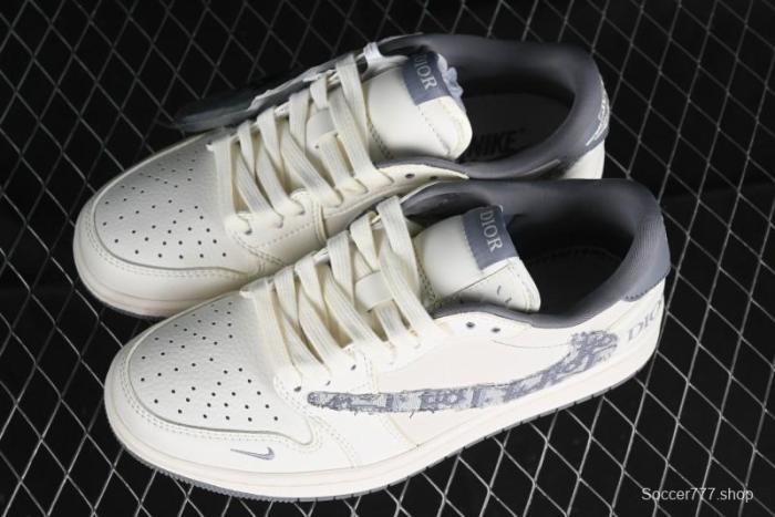 Nike Travis Scott x Fragment Design x Air Jordan 1 Low OG SP AJ1 Retro Sneakers - DM6688-603