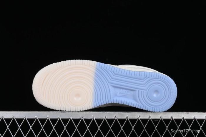Nike Air Force 1 '07 Low Supreme Collaboration - White Blue Colorblock Low-Top Casual Sneakers BB9599-202 1