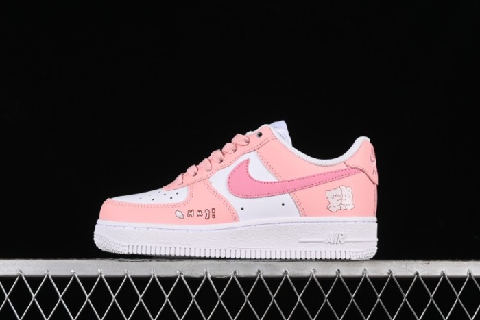 Nike Air Force 1'07 Low Casual Sneakers with Cuddle Bear Design - YY2024-762