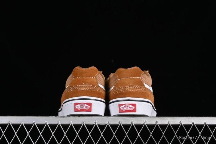 Vans Caldrone Classic American Retro Skate Shoes in Brown Orange - VN000CXZ1OU 1