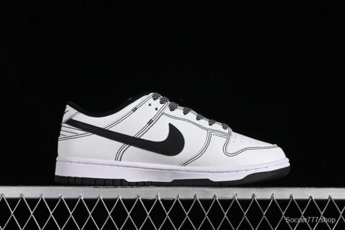 Stussy x Nike Dunk Low SB Skate Shoes in White-Black - FC1688-137 1