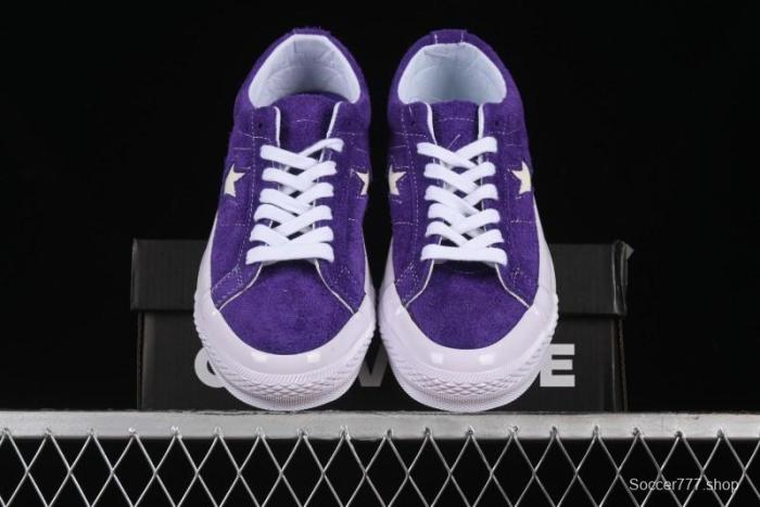 Converse One Star Retro Low-Top Skate Shoes in Purple Suede - 171586C