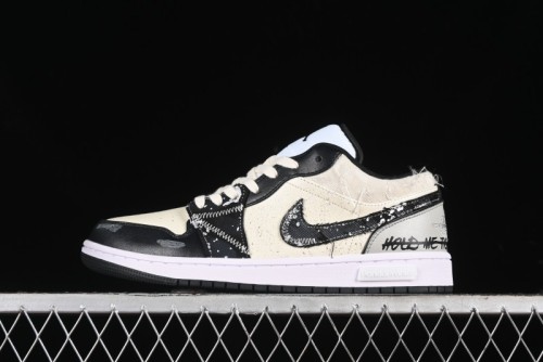 Nike Air Jordan 1 Low AJ1 Panda Prank Universe Exploration Custom Casual Sneakers - 553558-132