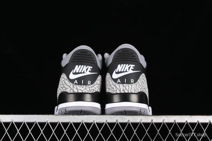 Nike Air Jordan 3 Retro Sneakers with Iconic Elephant Print and Visible Air Cushion - DN3707-010