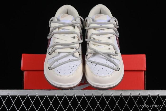 Nike Dunk Low Next Nature SB Lace-Up Low-Top Casual Sneakers in Cream Dark Brown - DD1873-103 1
