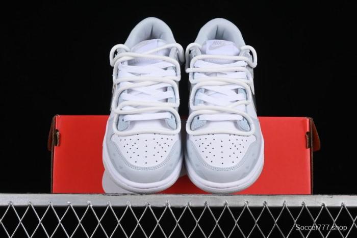 Nike Dunk Low Retro SB Casual Skate Shoes in Light Grey Blue with Silver Swoosh and Deconstructed Straps - HF0730-160 1