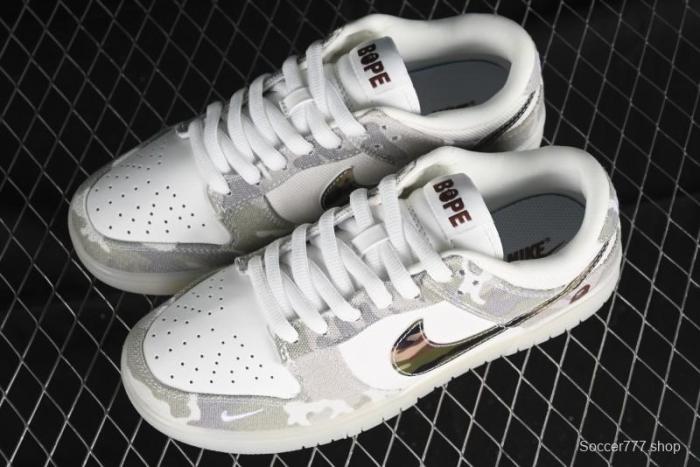 Nike SB Dunk Low Bape Collaboration - Crystal Camouflage Anniversary Custom Low-Top Casual Skate Shoes - JH8040-941