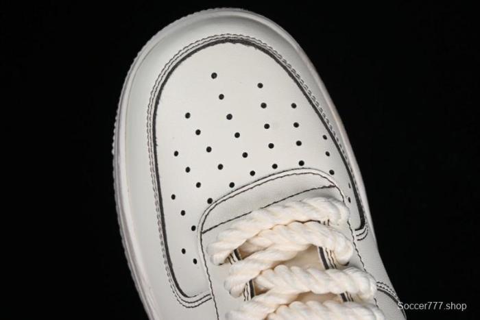 Nike Air Force 1 '07 Low Casual Sneakers with Hemp Rope Laces and Distressed Design - 315122-333 1