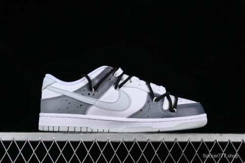 Nike Dunk Low SB Graffiti Halloween Cross Distressed Gradient Lace-Up Casual Skate Shoes - DV0831-101 1