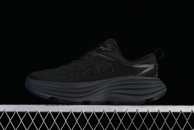 HOKA ONE ONE Bondi 8 Functional Cushioned Running Shoes with Engineered Mesh Upper - 1123202 BBLC 1