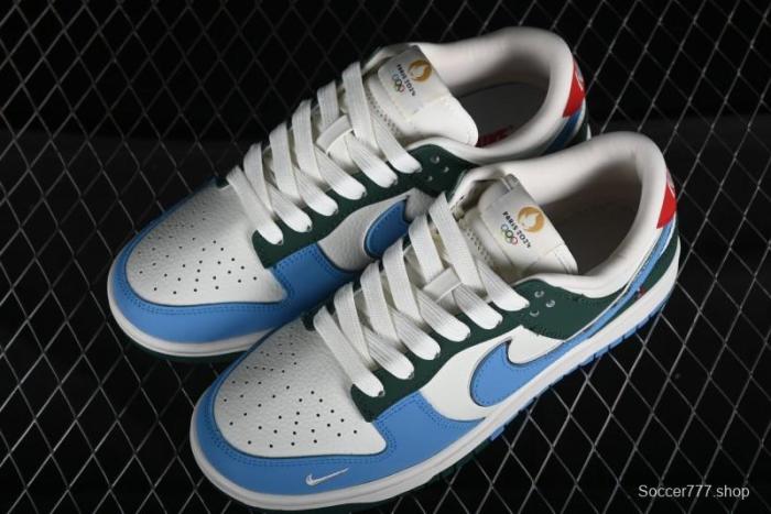 Nike SB Dunk Low Paris Olympics Limited Edition - Blue Green Color Blocking Low-Top Casual Skate Shoes - JH8310-952
