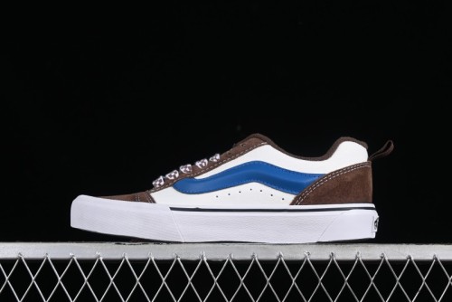 Vans Classics Knu Skool White Blue Brown Colorblock Chunky Tongue Skate Shoes - VN0009QCDMV 1