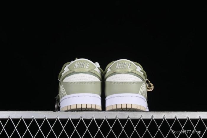 Nike Dunk Low SB Casual Sneakers with Deconstructed Laces and Dragon Well Tea-Inspired Design - DV0831-003