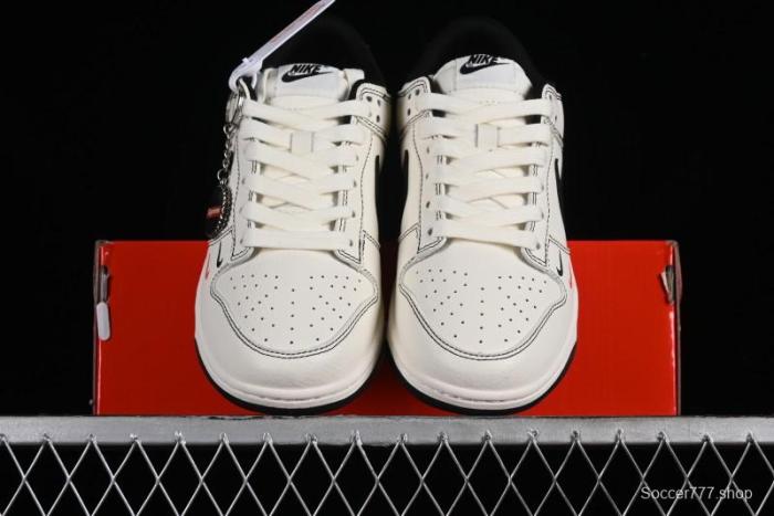Nike SB Dunk Low Supreme Collaboration - Beige Black Line Anniversary Customized Low-Top Casual Skate Shoes - XX2025-316 1