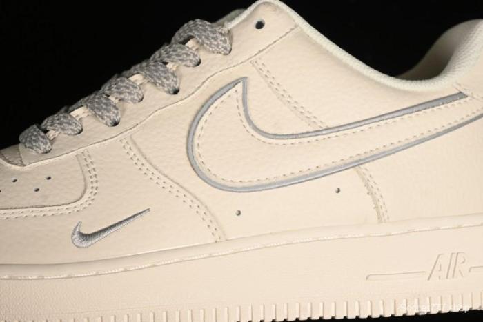 Nike Air Force 1 '07 Low Classic Grey Silver Swoosh Starry Sneakers - MJ0319-023 1