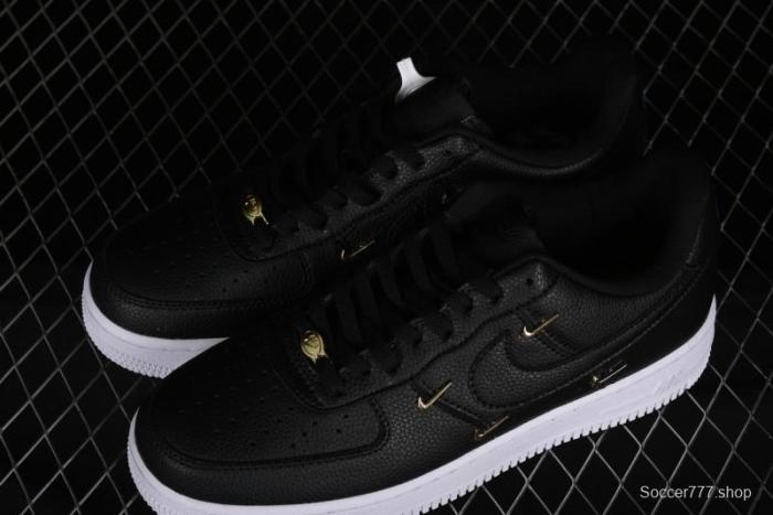 Nike Air Force 1 '07 Low Black Gold Swoosh Casual Sneakers - CT1990-001